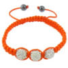 Rhinestone Woven Ball Bracelets, with Nylon Cord & Hematite Approx 6.5-11 Inch 