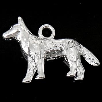 Sterling Silver Animal Pendants, 925 Sterling Silver, Wolf, plated Approx 1.8mm 