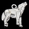 Sterling Silver Animal Pendants, 925 Sterling Silver, Wolf, plated Approx 1.8mm 