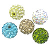 Rhinestone Clay Pave Beads, Round, with A grade rhinestone, mixed colors, PP16, 12mm Approx 2.0mm 