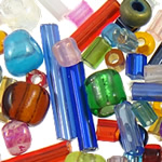 Gemischte Glas Rocailles, Glas-Rocailles, gemischte Farben, 1.9-35mm, Bohrung:ca. 1-2mm, 20kg/Menge, verkauft von Menge