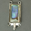 Shell Box Clasp, Abalone Shell, with Brass, Rectangle  Approx 2mm 