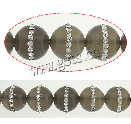 Bolas de ágata, Ágata gris, Esférico, más tamaños para la opción, agujero:aproximado 0.8-1.2mm, longitud:aproximado 15.5 Inch, Vendido por Sarta
