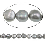 Barock kultivierten Süßwassersee Perlen, Natürliche kultivierte Süßwasserperlen, natürlich, grau, Klasse AA, 12-13mm, Bohrung:ca. 0.8mm, Länge:15 ZollInch, verkauft von Strang