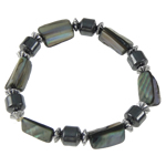 Non Magnetic Hematite Bracelet, with Copper Coated Plastic 14-15mm .5 Inch 