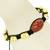Zinc Alloy Woven Ball Bracelets, with Nylon Cord & Hematite, with rhinestone  Approx 6.3 Inch 