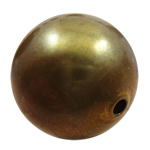 Messing glatt Perlen, rund, plattiert, hohl, keine, 6mm, Bohrung:ca. 1.5mm, 10000PCs/Tasche, verkauft von Tasche