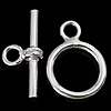 Sterling Silver Toggle Clasp, 925 Sterling Silver, Round, single-strand Approx 2mm 