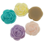 Resin Flower Cabochon, solid color 