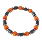 Magnetic Hematite Bracelet, with Resin & Copper Coated Plastic 7mm Inch 