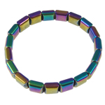 Hematite Pulsera, arco iris, diferentes estilos para la opción, 10x10mm, longitud:6.5 Inch, Vendido por Sarta