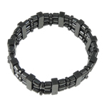 Unmagnetisches Hämatit Armband, Non- magnetische Hämatit, 3-Strang, schwarz, 16x5mm, Länge:7.5 ZollInch, verkauft von Strang