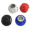 European perles strass, acier inoxydable, tambour, avec 102 pcs strass, plus de couleurs à choisir Environ 5mm, Vendu par PC