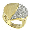 Нержавеющая сталь Rhinestone палец кольцо, нержавеющая сталь, с клей, плакирован золотом, с 45 шт горный хрусталь 17.5mm, размер:7, продается PC