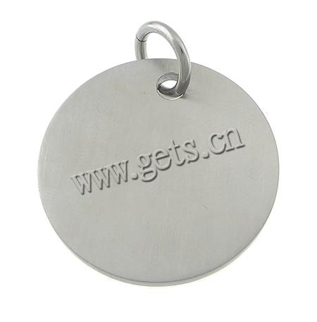 Кулон тег из нержавеющей стали, нержавеющая сталь, Плоская круглая форма, Индивидуальные, оригинальный цвет, 28x28x2mm, отверстие:Приблизительно 7mm, продается PC