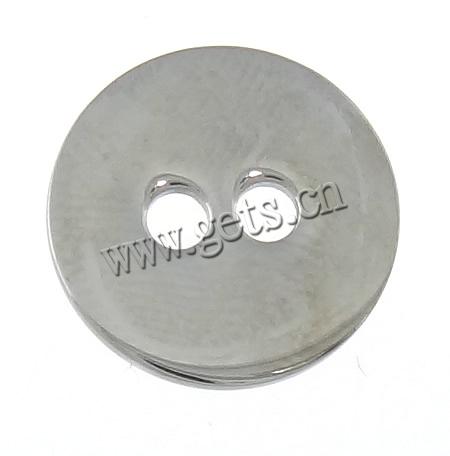 Fermoir bouton inox, acier inoxydable, Plat rond, Personnalisé, couleur originale, 12x12x1mm, Trou:Environ 1.5mm, Vendu par PC