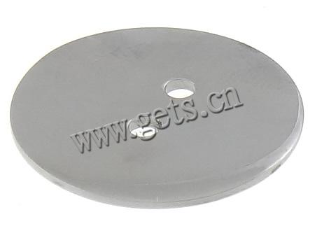 Stainless Steel Button Clasp, Flat Round, Customized, original color, 17x17x1mm, Hole:Approx 1.5mm, Sold By PC