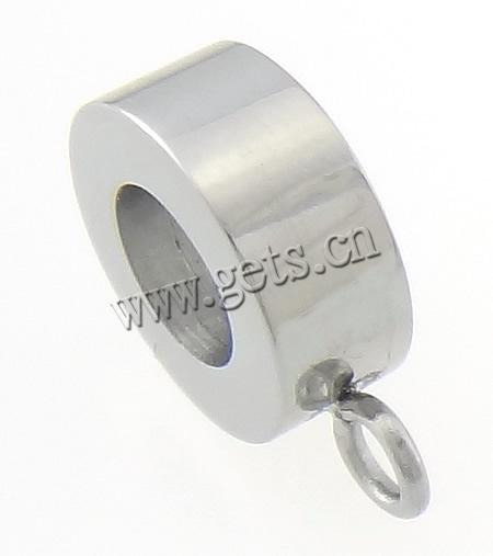 Stainless Steel Bail Bead, Donut, Customized, original color, 9x13x4mm, Hole:Approx 5mm,2mm, Sold By PC