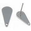 Stainless Steel Earring Stud Component, Teardrop, original color 0.8mm Approx 1mm 