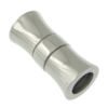Runder Edelstahl Magnetverschluss, Bambus, plattiert, keine, 9.8x21.5mm, Bohrung:ca. 6.2mm, verkauft von PC