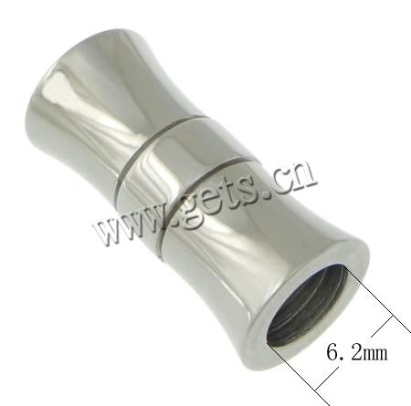 Round Stainless Steel Magnetic Clasp, Bamboo, plated, more colors for choice, 9.8x21.5mm, Hole:Approx 6.2mm, Sold By PC