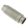 Runder Edelstahl Magnetverschluss, Rohr, plattiert, keine, 9.8x23.8mm, Bohrung:ca. 6mm, verkauft von PC