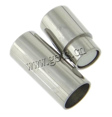 Round Stainless Steel Magnetic Clasp, Tube, plated, Customized, more colors for choice, 5.8x20mm, Hole:Approx 4mm, Sold By PC