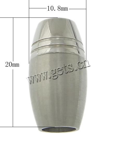 Runder Edelstahl Magnetverschluss, Rohr, plattiert, Kundenindividuell, keine, 10.8x20mm, Bohrung:ca. 6.2mm, verkauft von PC