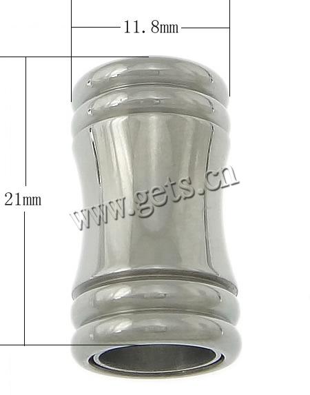 Runder Edelstahl Magnetverschluss, Rohr, plattiert, Kundenindividuell, keine, 11.8x21mm, Bohrung:ca. 8mm, verkauft von PC
