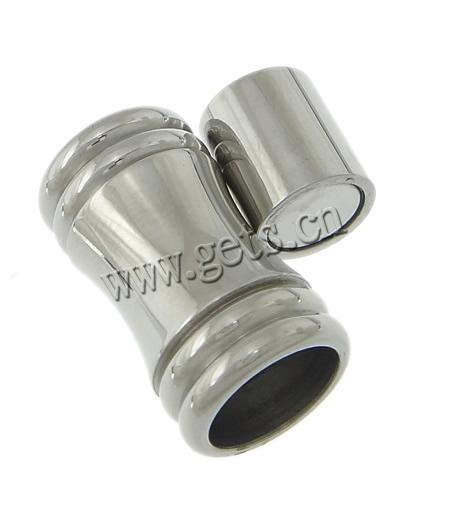 Round Stainless Steel Magnetic Clasp, Tube, plated, Customized, more colors for choice, 11.8x21mm, Hole:Approx 8mm, Sold By PC