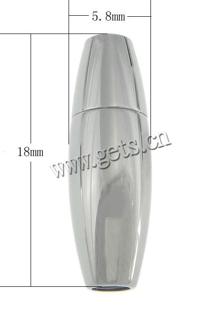 Runder Edelstahl Magnetverschluss, Rohr, plattiert, Kundenindividuell, keine, 5.8x18mm, Bohrung:ca. 2.5mm, verkauft von PC
