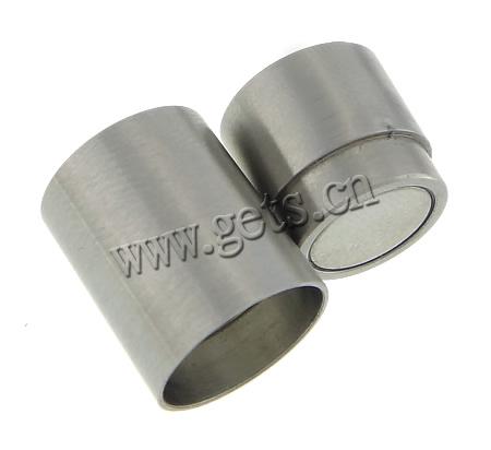 Round Stainless Steel Magnetic Clasp, Tube, plated, Customized, more colors for choice, 10.8x19.8mm, Hole:Approx 9.2mm, Sold By PC