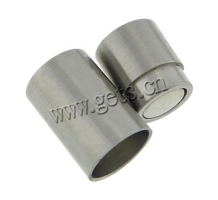 Round Stainless Steel Magnetic Clasp, Tube, plated, Customized, more colors for choice, 9x19.8mm, Hole:Approx 7mm, Sold By PC