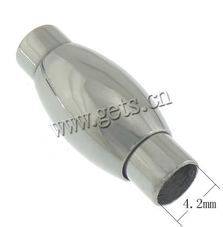 Runder Edelstahl Magnetverschluss, Rohr, plattiert, Kundenindividuell, keine, 7.8x19.5mm, Bohrung:ca. 4.2mm, verkauft von PC