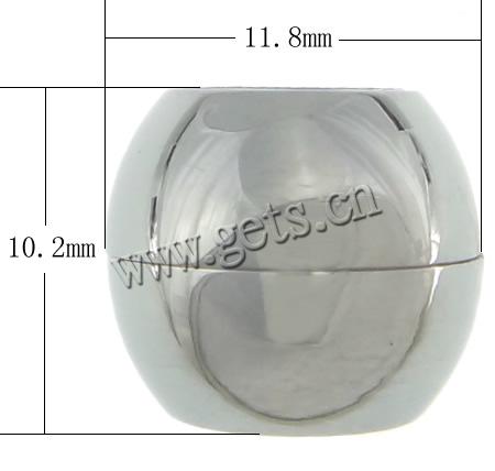 Runder Edelstahl Magnetverschluss, 316 Edelstahl, Trommel, plattiert, Kundenindividuell, keine, 11.8x10.2mm, Bohrung:ca. 7.2mm, verkauft von PC