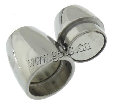 Runder Edelstahl Magnetverschluss, 316 Edelstahl, Trommel, plattiert, Kundenindividuell, keine, 10.8x18.2mm, Bohrung:ca. 7mm, verkauft von PC