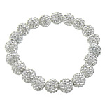 Bracelets de perles strass argile, Strass perle de Pave d'argile, Rond, plus de couleurs à choisir Environ 7 pouce, Vendu par brin