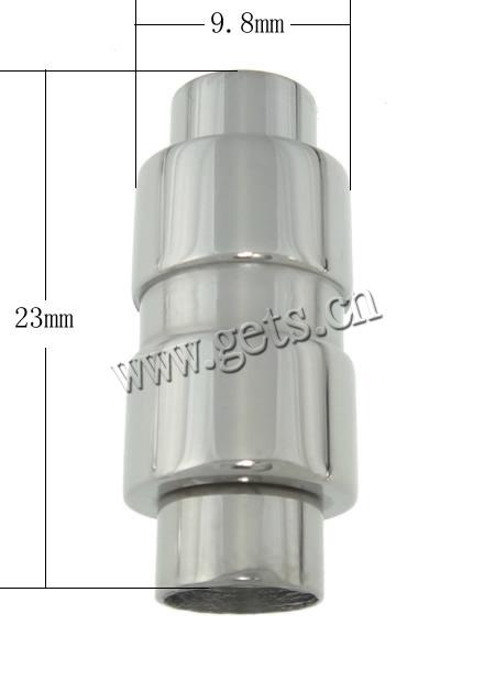 Runder Edelstahl Magnetverschluss, Rohr, plattiert, Kundenindividuell, keine, 9.8x23mm, Bohrung:ca. 6.2mm, verkauft von PC