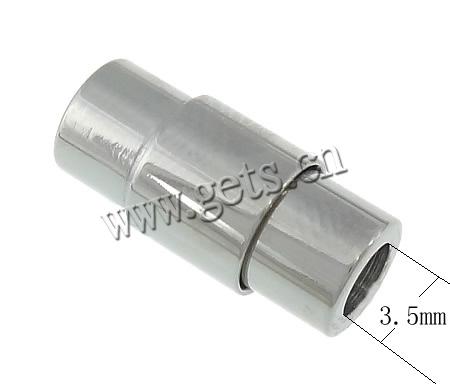 Round Stainless Steel Magnetic Clasp, Tube, plated, more colors for choice, 6.8x15mm, Hole:Approx 3.5mm, Sold By PC