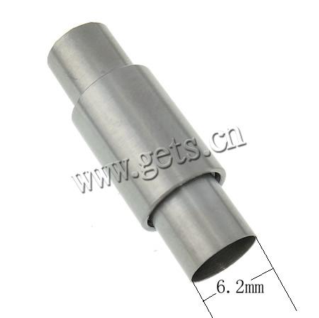 Runder Edelstahl Magnetverschluss, Rohr, plattiert, Kundenindividuell, keine, 8.2x24mm, Bohrung:ca. 6.2mm, verkauft von PC