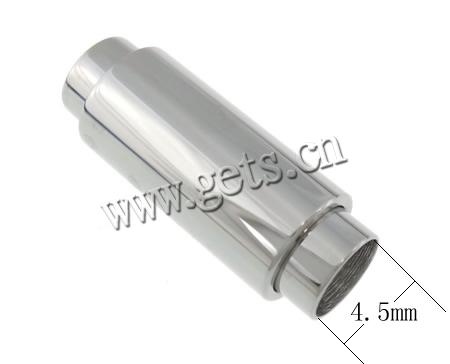 Runder Edelstahl Magnetverschluss, Rohr, plattiert, Kundenindividuell, keine, 6.8x20.2mm, Bohrung:ca. 4.5mm, verkauft von PC