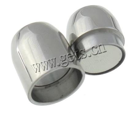 Round Stainless Steel Magnetic Clasp, Tube, plated, Customized, more colors for choice, 13.8x24mm, Hole:Approx 10.5mm, Sold By PC