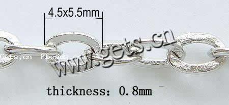 Messing ovale Kette, handgemacht, Oval-Kette, keine, frei von Kadmium, 4.5x5.5x0.8mm, 100m/Strang, verkauft von Strang