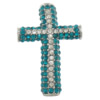Strass Zinklegierung Perlen, Kreuz, plattiert, keine, 27x39x7mm, Bohrung:ca. 3mm, verkauft von PC