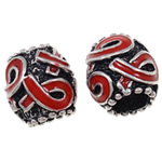 Zinc Alloy European Beads, with enamel, Drum, plated, Customized & without troll & enamel Approx 5.5mm 