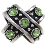 Zinc Alloy European Beads, Cross, plated, Customized & with rhinestone Approx 5mm 