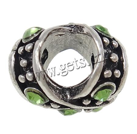 Zinc Alloy European Beads, Cross, plated, Customized & with rhinestone, more colors for choice, 10.6x11.7x9.5mm, Hole:Approx 5mm, Sold By PC