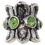 Zinc Alloy European Beads, Tube, plated, with rhinestone nickel, lead & cadmium free Approx 5mm 