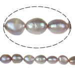 Perles nacres baroques de culture d'eau douce , perle d'eau douce cultivée, naturel, violet clair, grade A, 10-11mm Environ 0.8mm pouce, Vendu par brin