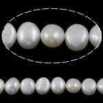 Barock kultivierten Süßwassersee Perlen, Natürliche kultivierte Süßwasserperlen, natürlich, weiß, Klasse AA, 8-9mm, Bohrung:ca. 0.8mm, Länge:15.5 ZollInch, verkauft von Strang